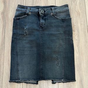 Guess Black Denim Pencil Mini Skirt